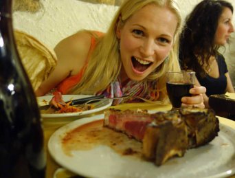 Ужин в Osteria dell’Acqua Cheta.