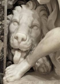 фрагмент скульптуры Даниил в колодце со львами Бернини.