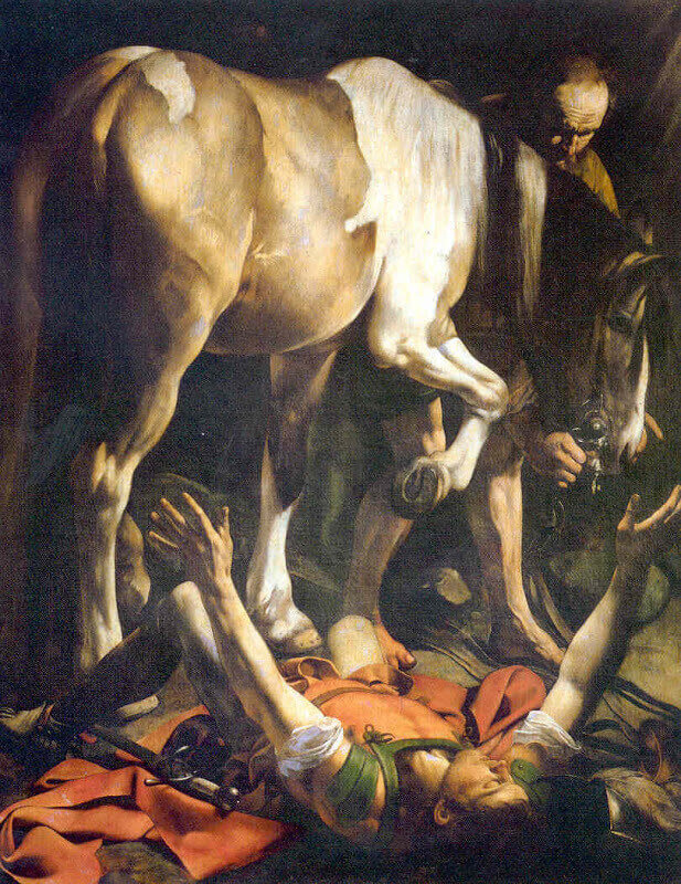 Микеланжело Меризи (Караваджо), "Обращение Святого Павла" в капелле Черази в Базилике Санта Мария дель Пополо в Риме.