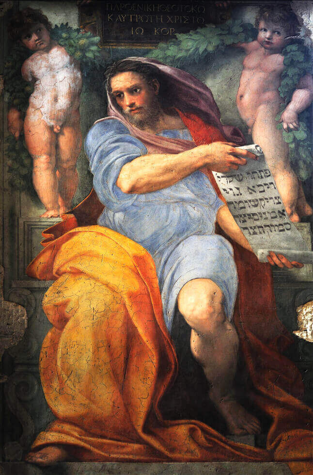 Фреска Рафаэля Санти "Пророк Исайа" в базилике Сан Агостино в Риме.