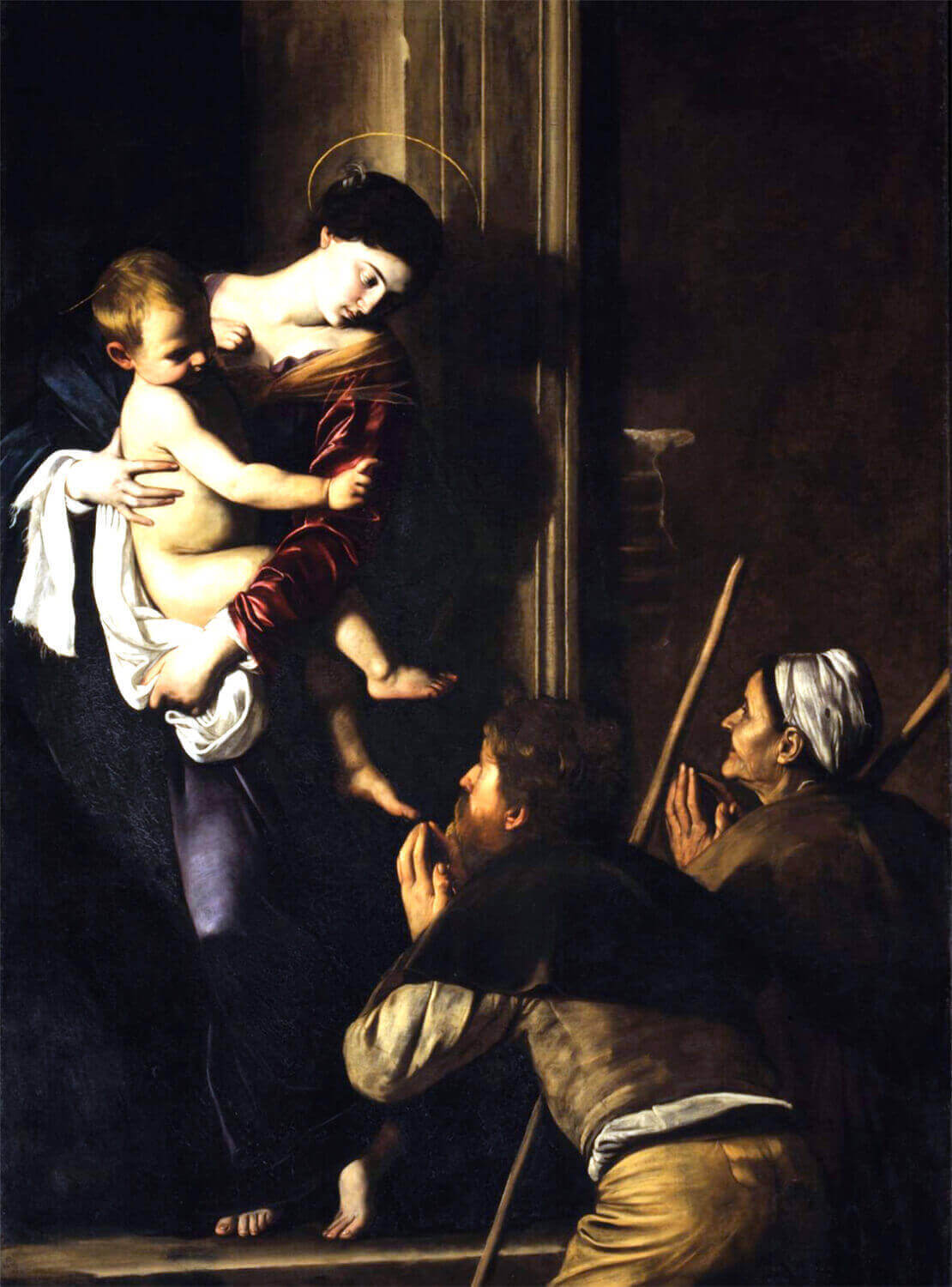 Картина Караваджо "Санта Мария и пелегрини или санта Мария Лорето" в церкви Сан Агостино в Риме.